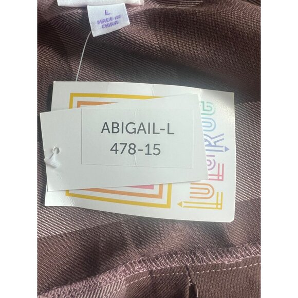 LuLaRoe Abigail Flannel Long-Sleeve Button-Up Plaid Shirt Pink/Brown Large - Picture 6 of 16